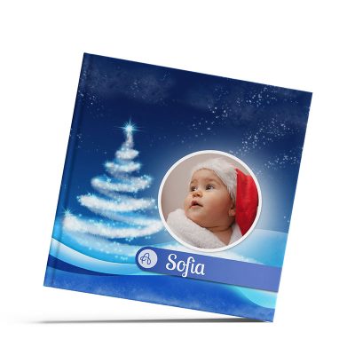 Mini Blue Christmas – mini album foto personalizat 15x15 cm